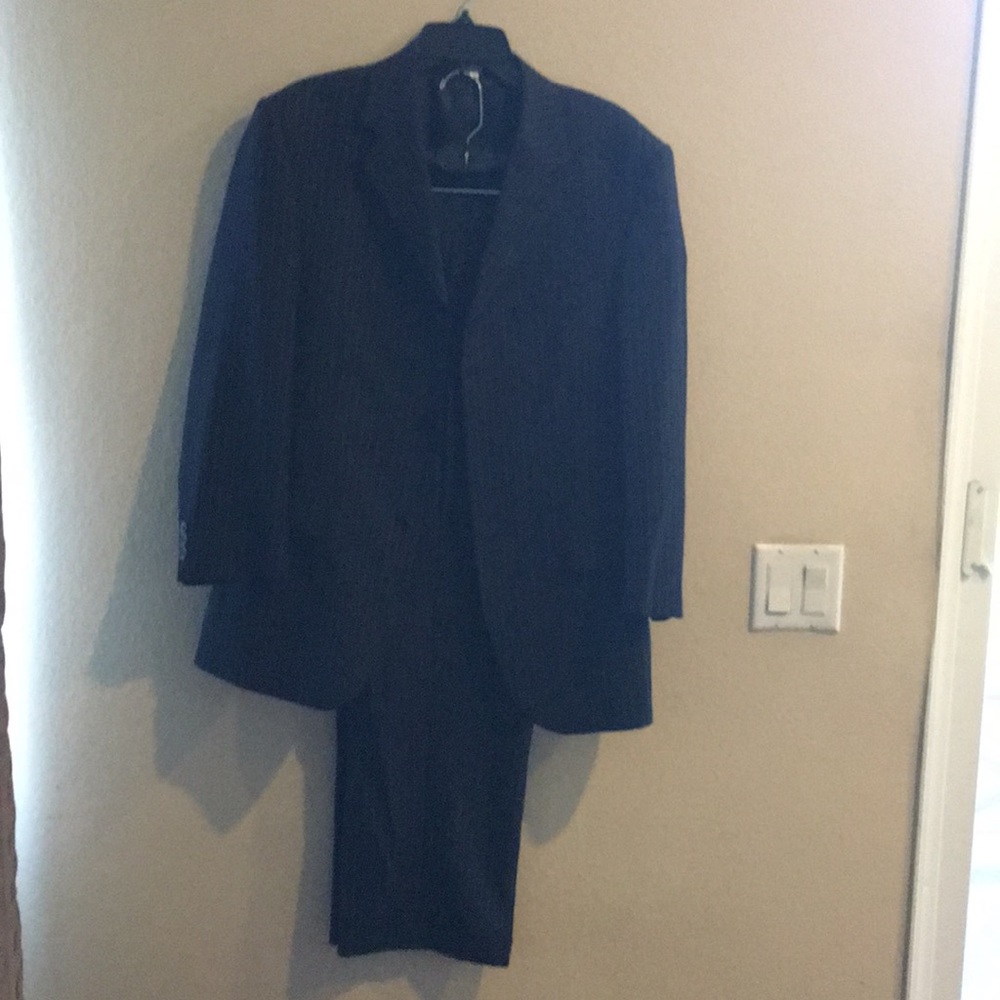 Navy Blue Pin Striped Men’s Suit-34